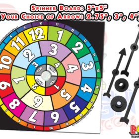 Pre-Printed Spinner Board Game for Sale. Your Choice of Different Arrows!