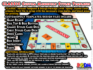 Custom Monopoly Templates for Sale - CLASSIC version Templates