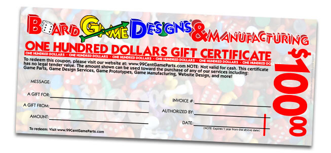 Gift Certificates for Game Creators & Game Inventors