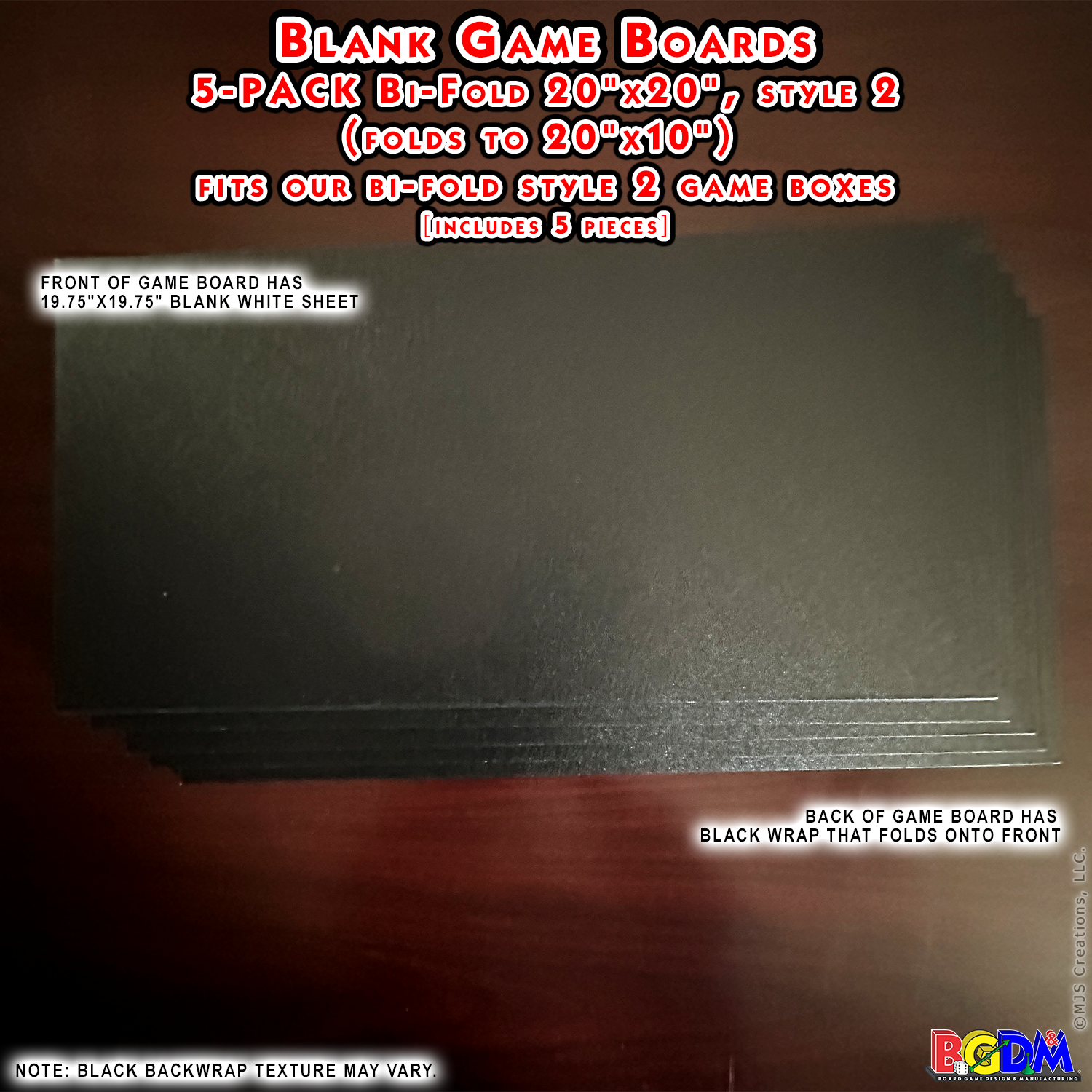 Game Board Bi-Fold (Style 2) 5-PACK