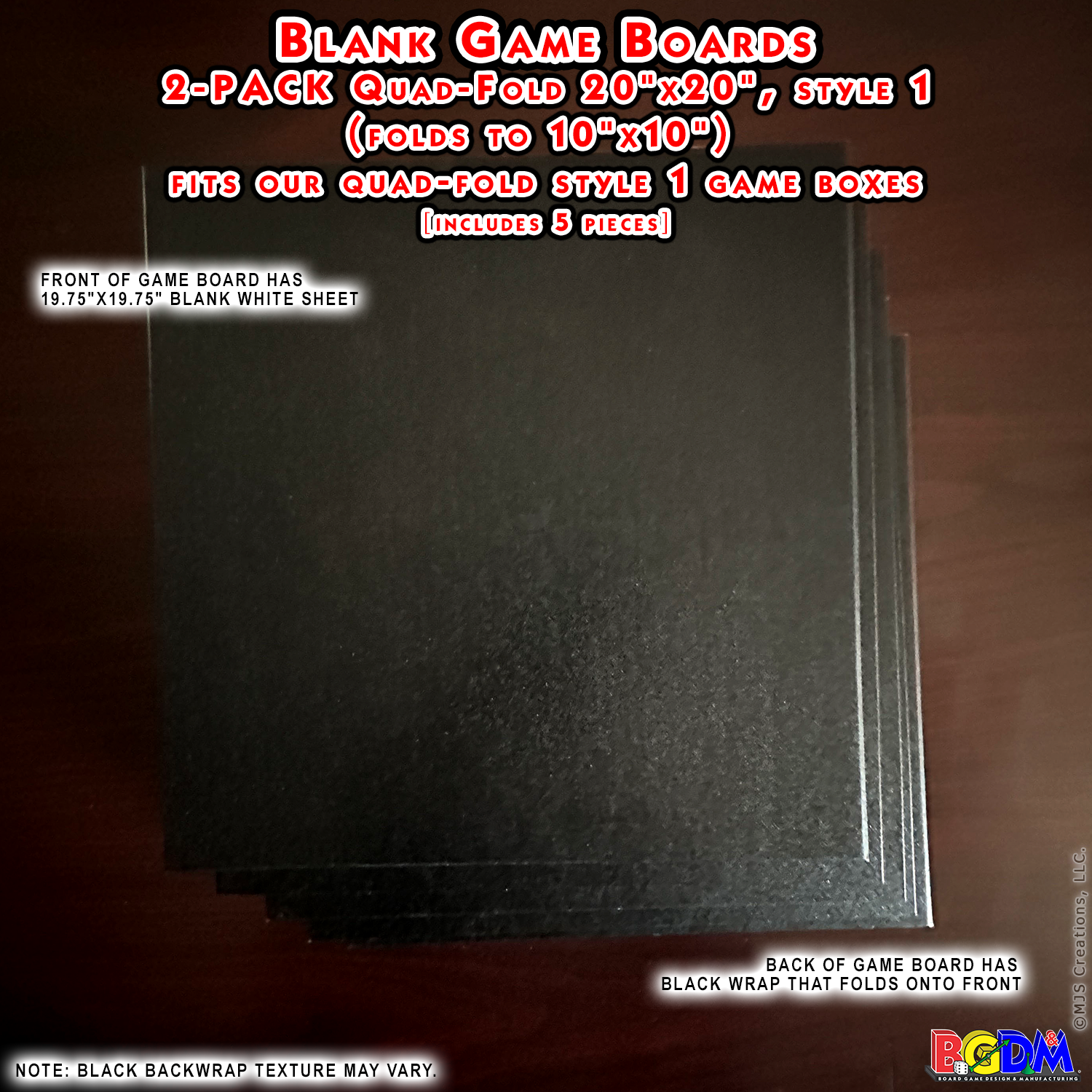 Game Board Quad-Fold (Style 1) 5-PACK